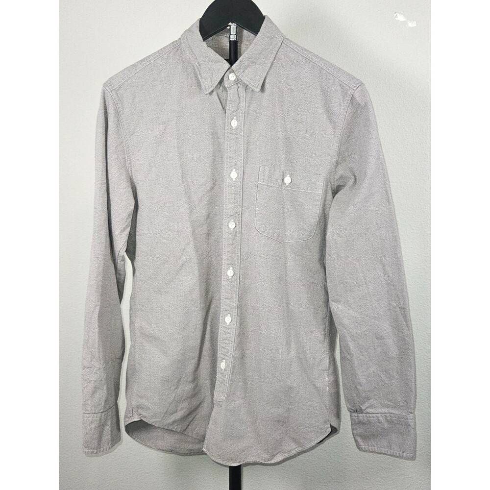 J Crew Secret Wash Shirt Mens Small‎ Gray Micro Pattern Button Up Casual